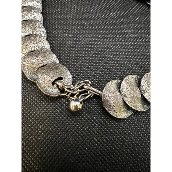 1950s Vintage Napier Necklace Stars and Scrolls Napier Disc Necklace Celestial J - Picture 6 of 6